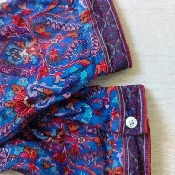 Ann Taylor Loft Boho Style Long Sleeve Blouse -Size S- Light Airy Office wear - Picture 15 of 15